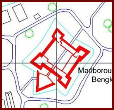 Gambar peta situasi Benteng Marlborogh, Bengkulu